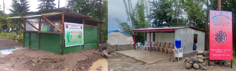 The new interstate COVID-19 screening center set up at Khuzama check gate sponsored by the Kohima District Task Force for COVID-19. A team consisting of medical and police personnel under the supervision of the district administration is based at the centre for all persons entering the State. (DIPR Photo)